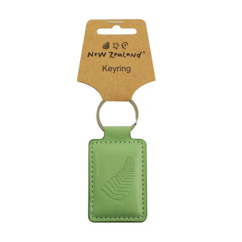 KEYRING PU LEATHER NZ FERN GREEN