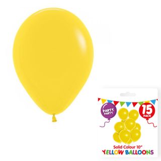 BALLOONS YELLOW HELIUM 25 CM 15PC