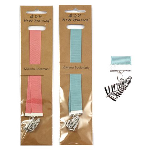 BOOKMARK RIBBON NZ FERN CHARM 2 ASST COLOURS