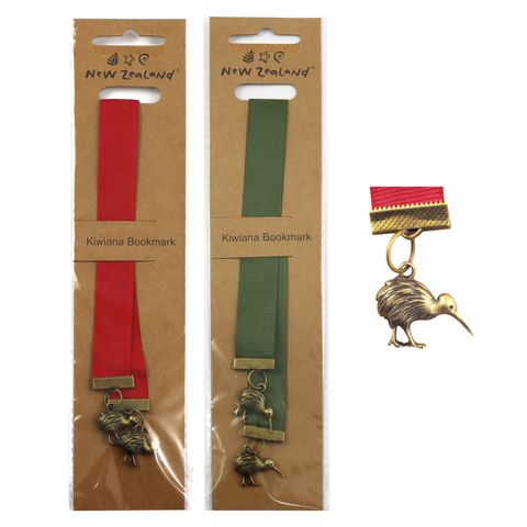 BOOKMARK RIBBON NZ KIWI BIRD CHARM 2 ASST COLOURS