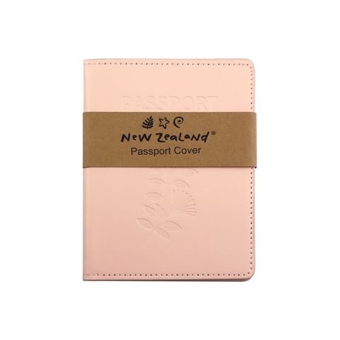 PASSPORT HOLDER PU LEATHER NZ PŌHUTUKAWA PINK