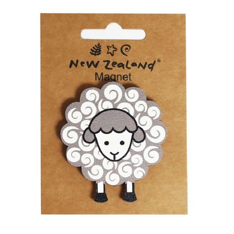 MAGNET WOODEN NZ SHEEP 62MM