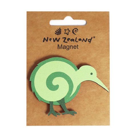 MAGNET WOODEN NZ KIWI KORU 70MM