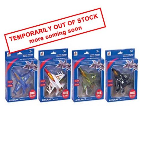 FIGHTER PLANE DIE-CAST PULL BACK 4 ASST BOXED