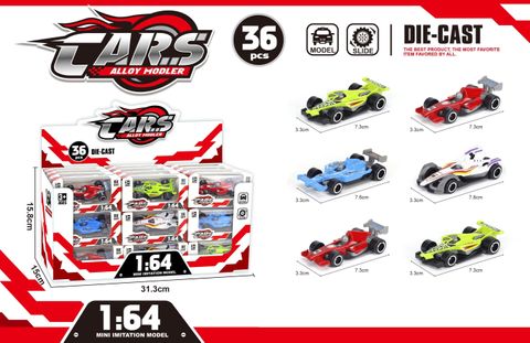 RACING CARS ASSTD DIE-CAST (1:64) DISPLAY OF 36