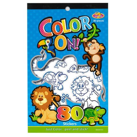 COLOUR IN STICKER BOOK WILD ANIMALS