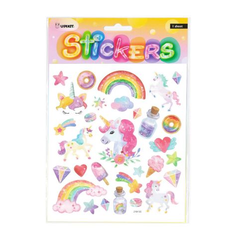 UPIKIT STICKERS UNICORNS GLITTERY RAINBOWS