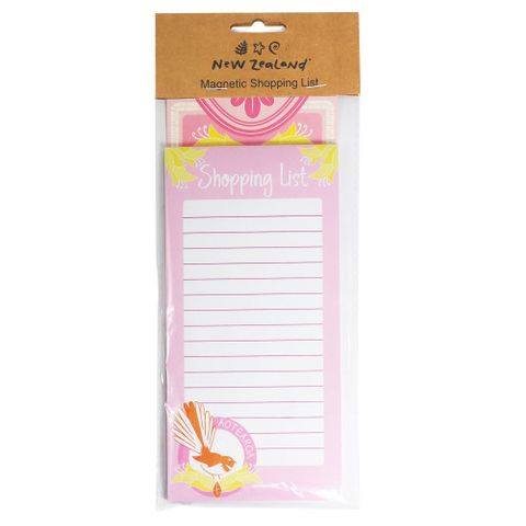 SHOPPING LIST NZ FANTAIL PINK 60 SHEETS