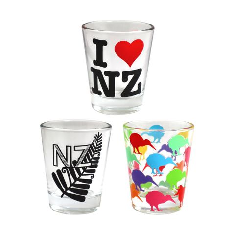 SHOT GLASS NZ 55ML 3ASST