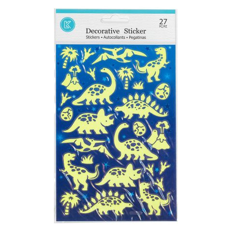 LK STICKERS GLOW IN DARK DINOS