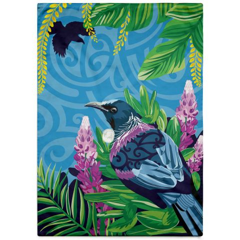 TEA TOWEL NZ COLOURFUL TUI