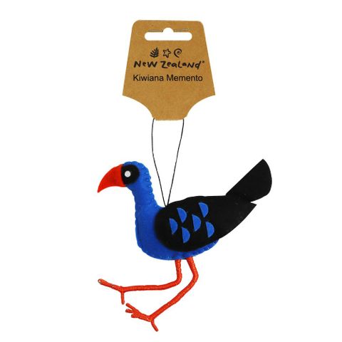 FELT ORNAMENT NZ PUKEKO 11.5CM