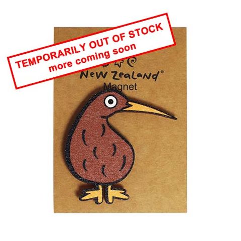 MAGNET WOODEN NZ KIWI BIRD 6.7CM