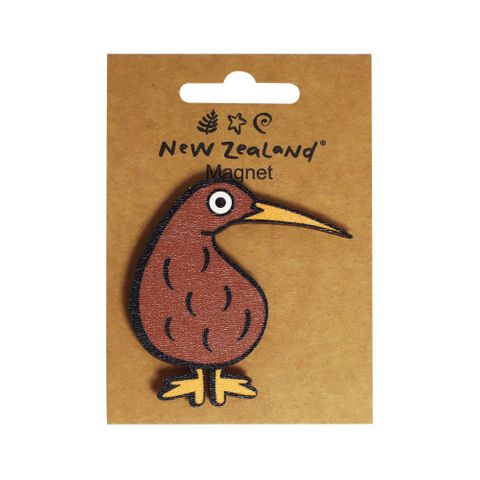 MAGNET WOODEN NZ KIWI BIRD 6.7CM