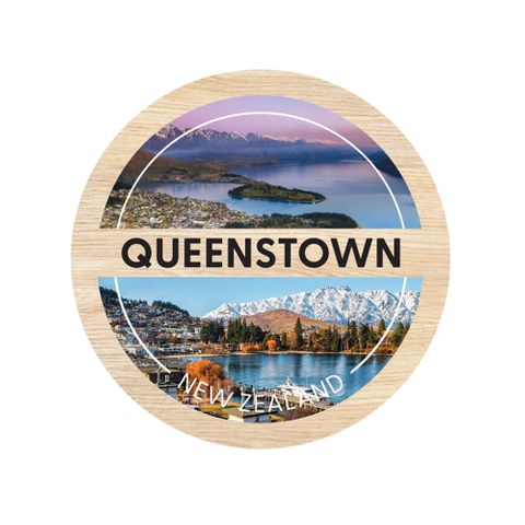 MAGNET QUEENSTOWN ROUND WOODEN 70 MM