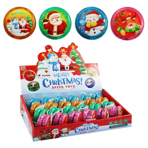 XMAS YOYO FLASHING 4ASST 55MM
