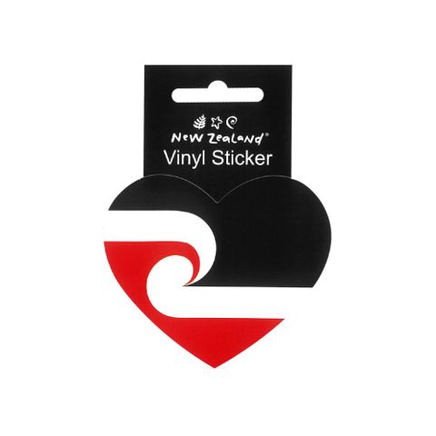VINYL STICKER NZ MĀORI HEART FLAG 9CM