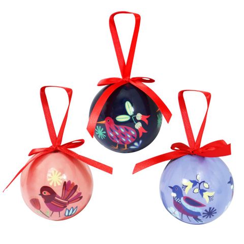 XMAS BAUBLE NZ KIWIANA 3ASST 7CM