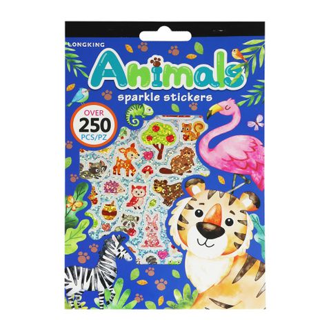 LK STICKER PAD SPARKLY ANIMALS 250+PCS