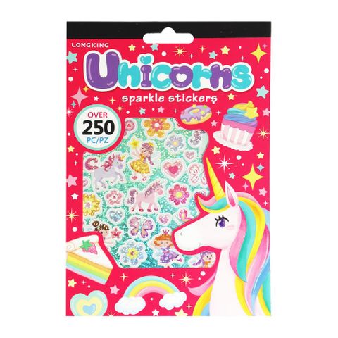 LK STICKER PAD SPARKLY UNICORNS 250+PCS