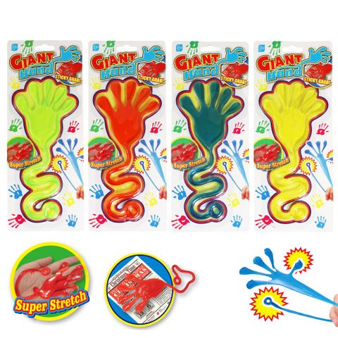 STICKY STRETCHY GIANT HAND 10CM 4ASST