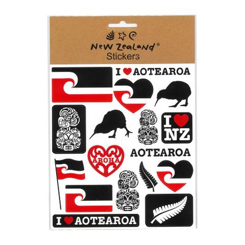 STICKERS NZ MAORI AROHA 15X17CM