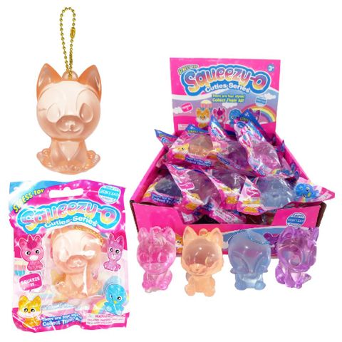 SQUEEZY-O CUTIES SQUISHY KEYRINGS 4ASST