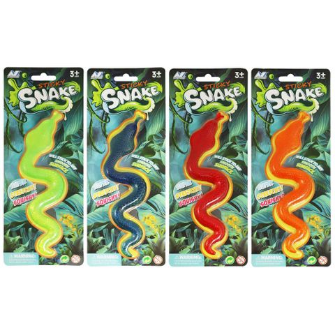 STICKY SNAKE 25CM 4ASST