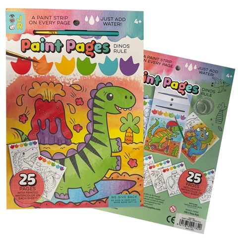 ART ON THE GO - PAINT PAGES DINOS RULE