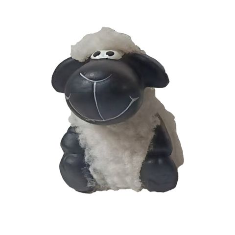 SHEEP CERAMIC WITH WOOL (SITTING) 7.5 CM