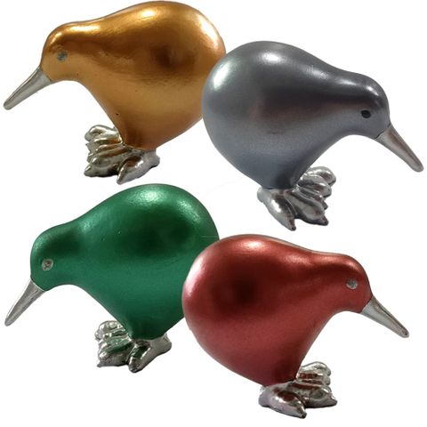 *KIWI ORNAMENT SMALL WITH SILVER 4.7CM 4 ASST