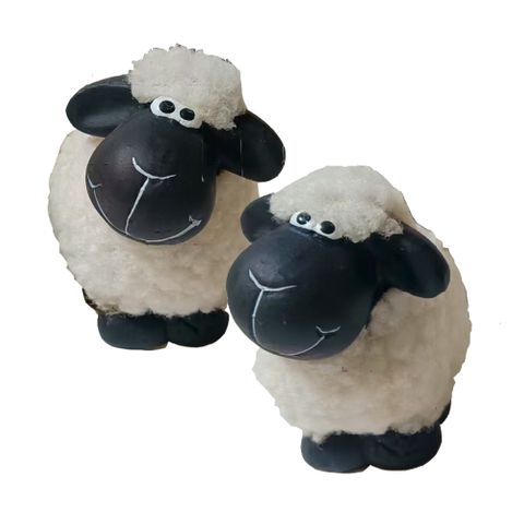 *SHEEP CERAMIC WITH WOOL 10.5 CM