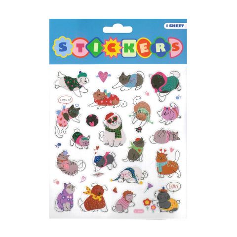 UPIKIT STICKERS GLITTER CATS & DOGS 15X17CM