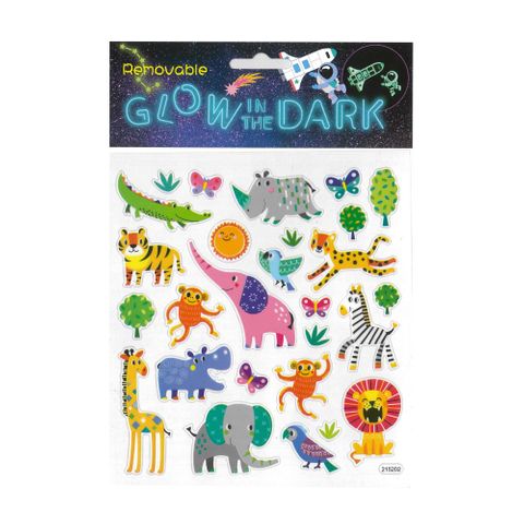 UPIKIT STICKERS REMOVEABLE GID ANIMALS 15X17CM