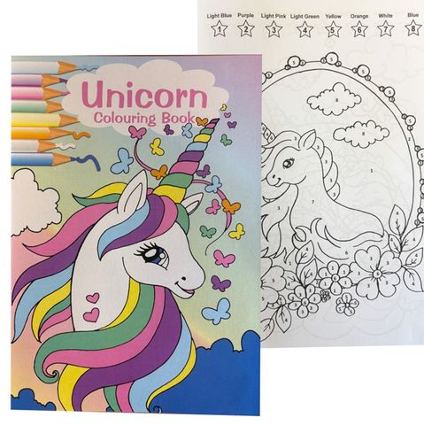 COLOURING BOOK UNICORN COLOUR BY NUMBERS