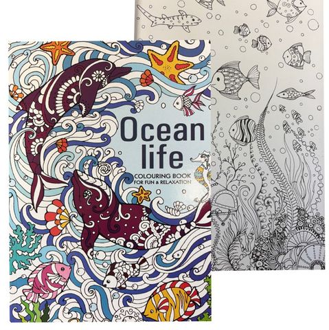 ADULT COLOURING BOOK OCEAN LIFE