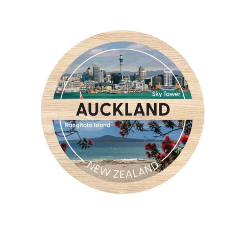 *MAGNET AUCKLAND ROUND WOODEN 70 MM