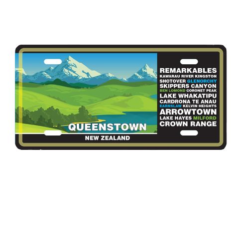 *MAGNET LICENCE PLATE SMALL - QUEENSTOWN 12X6CM