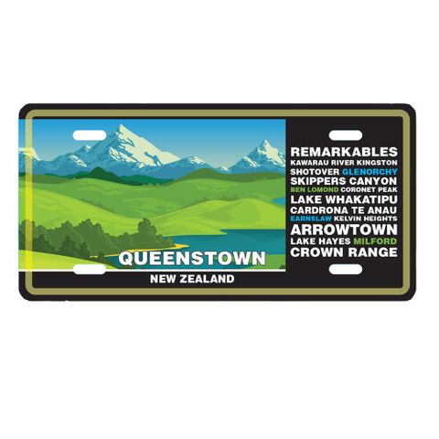 *MAGNET LICENCE PLATE SMALL - QUEENSTOWN 12X6CM
