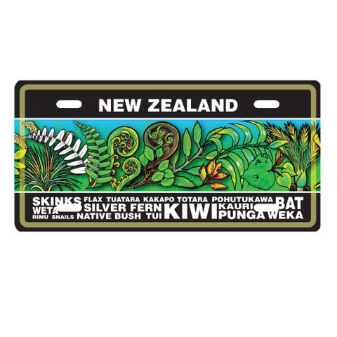*MAGNET LICENCE PLATE SMALL - NZ FERNS 12X6CM