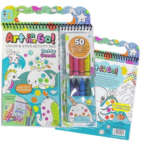 ART ON THE GO - COLOUR & STICK KIT DOTTY OCEAN
