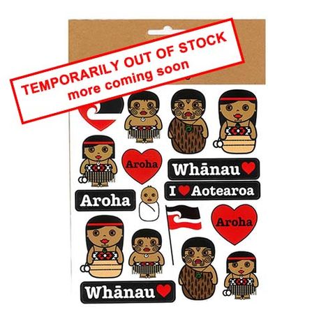 STICKERS NZ MAORI WHANAU AROHA 15X17CM