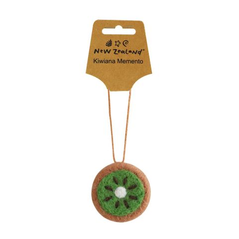 HANGING WOOL ORNAMENT NZ KIWI FRUIT 55MM
