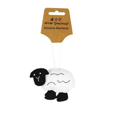 HANGING FELT ORNAMENT NZ SHEEP 6X8CM