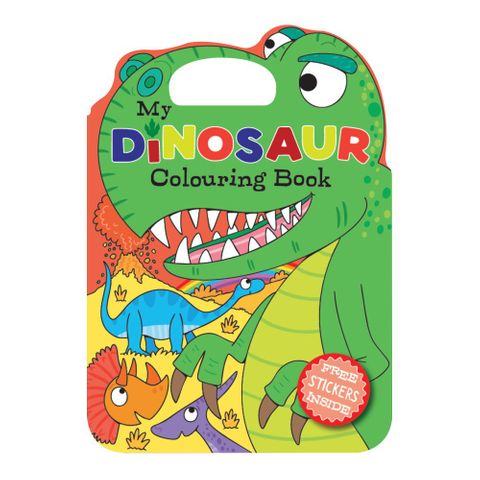 COLOUR & STICKER BOOK DINOSAURS 48+1PG 210X295MM
