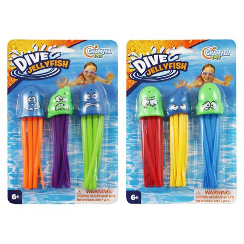 DIVE TOY MONSTER JELLYFISH 3PC 2ASST 13CM