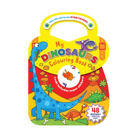COLOUR & STICKER BOOK DINOSAURS 48+1PG