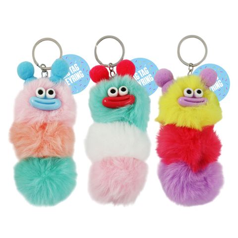 KEYRING BAG TAG POM POM MONSTERS 3ASST