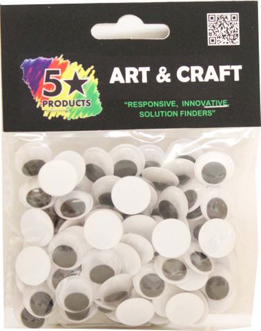 MOVING EYES 15MM 90PCS BLACK