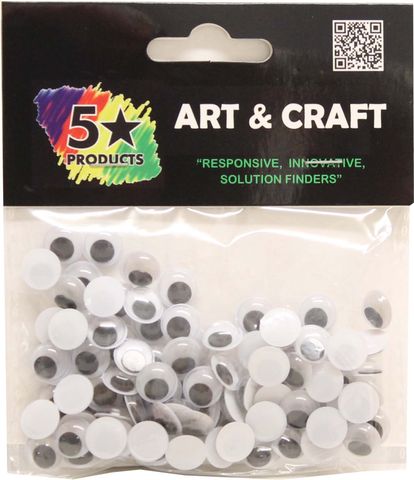 MOVING EYES 10MM 100PCS BLACK